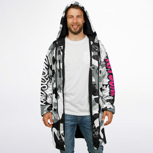 Kitsune White Zipper Cloak - AOP copy