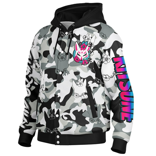 Kitsune Heavyweight Hooded Baseball Jacket