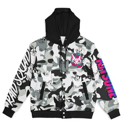 Kitsune Heavyweight Hooded Baseball Jacket Kitsune Heavyweight Hooded Baseball Jacket