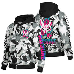 Kitsune Heavyweight Hooded Baseball Jacket Kitsune Heavyweight Hooded Baseball Jacket