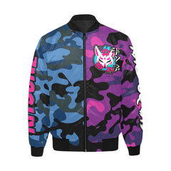 Kitsune Purple/Blue Camo Bomber Jacket Kitsune Purple/Blue Camo Bomber Jacket