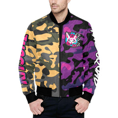 Kitsune Purple/Yellow Camo Bomber Jacket Kitsune Purple/Yellow Camo Bomber Jacket