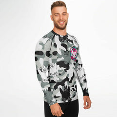 Kitsune Black White Fox Rash Guard Kitsune Black White Fox Rash Guard