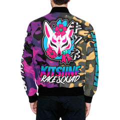 Kitsune Purple/Yellow Camo Bomber Jacket Kitsune Purple/Yellow Camo Bomber Jacket