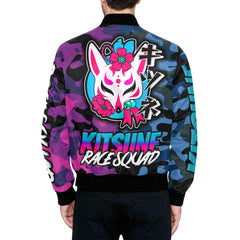 Kitsune Purple/Blue Camo Bomber Jacket Kitsune Purple/Blue Camo Bomber Jacket