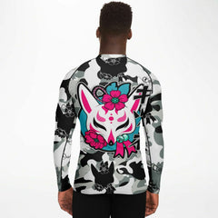 Kitsune Black White Fox Rash Guard Kitsune Black White Fox Rash Guard