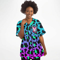 Kitsune Blue Leopard Women Jersey Kitsune Blue Leopard Women Jersey