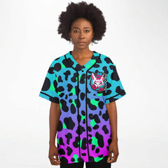 Kitsune Blue Leopard Women Jersey Kitsune Blue Leopard Women Jersey