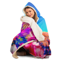 Space Flower Walk Hooded Blanket Space Flower Walk Hooded Blanket