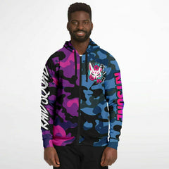 Kitsune Camo Athletic Zip-Up Hoodie Kitsune Camo Athletic Zip-Up Hoodie