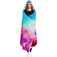 Space Flower Walk Hooded Blanket Space Flower Walk Hooded Blanket