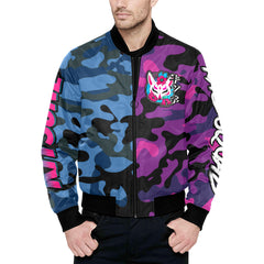 Kitsune Purple/Blue Camo Bomber Jacket Kitsune Purple/Blue Camo Bomber Jacket