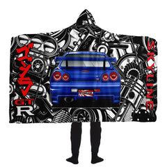 Skyline Car Parts Hooded Blanket Skyline Car Parts Hooded Blanket