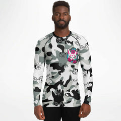 Kitsune Black White Fox Rash Guard Kitsune Black White Fox Rash Guard