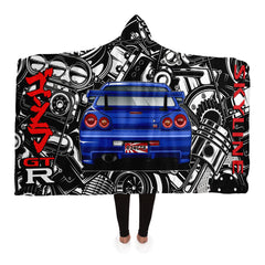 Skyline Car Parts Hooded Blanket Skyline Car Parts Hooded Blanket