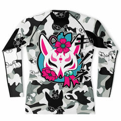 Kitsune Black White Fox Rash Guard Kitsune Black White Fox Rash Guard