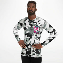 Kitsune Black White Fox Rash Guard Kitsune Black White Fox Rash Guard