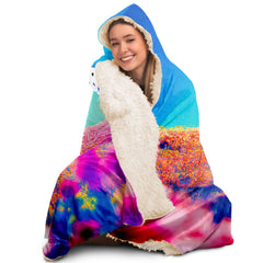 Space Flower Walk Hooded Blanket