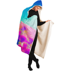 Space Flower Walk Hooded Blanket