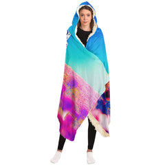 Space Flower Walk Hooded Blanket