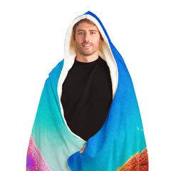 Space Flower Walk Hooded Blanket