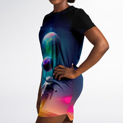 Planet Travel Spaceman T-shirt Dress