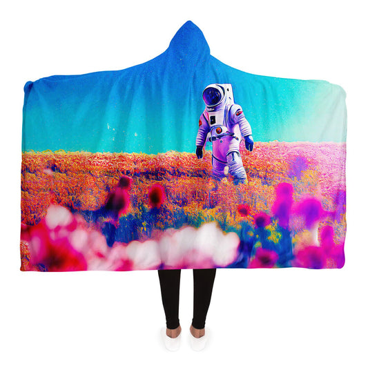 Space Flower Walk Hooded Blanket